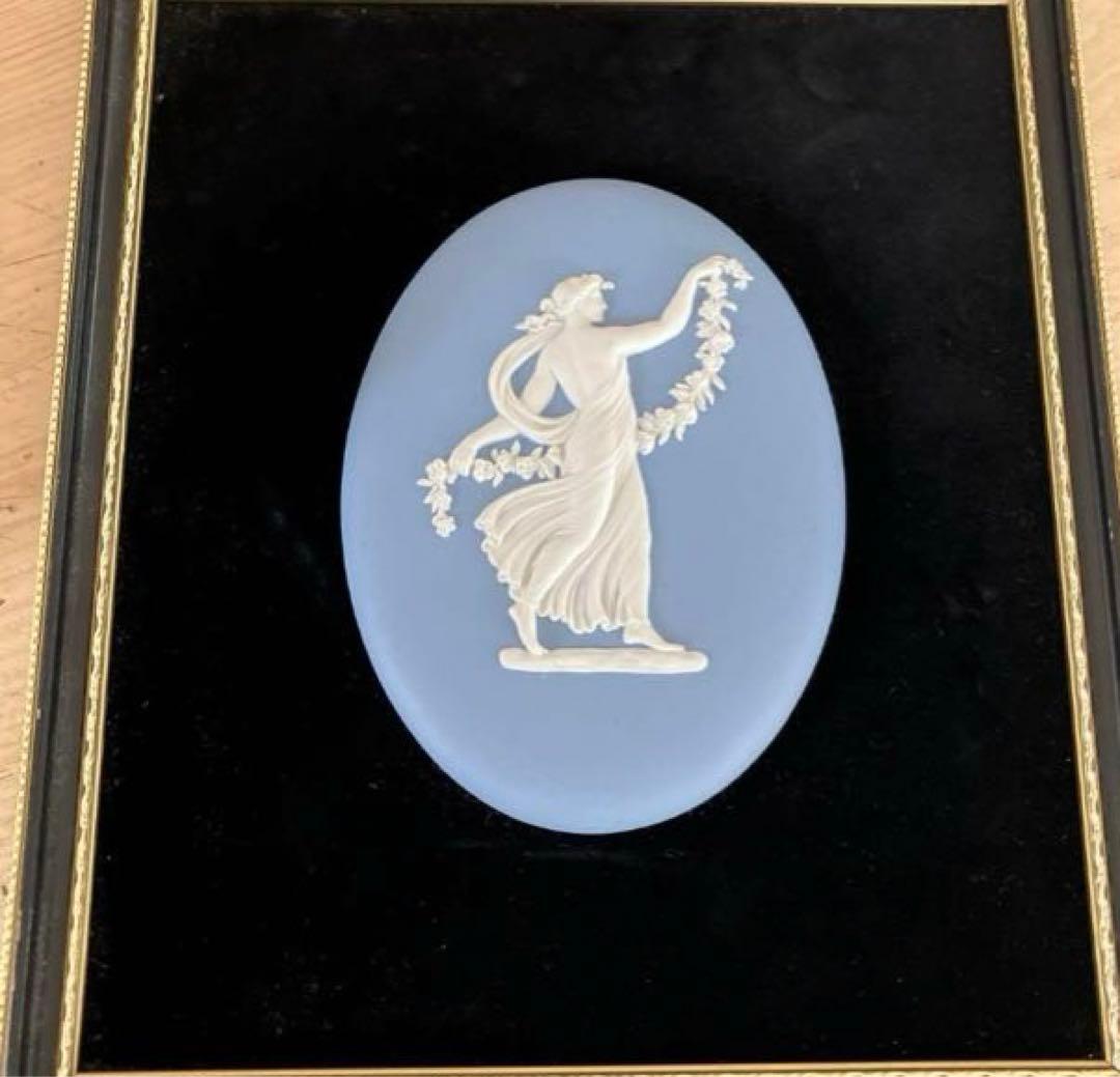 ウェッジウッド　ジャスパー　メダリオン陶板　ブローチ付き