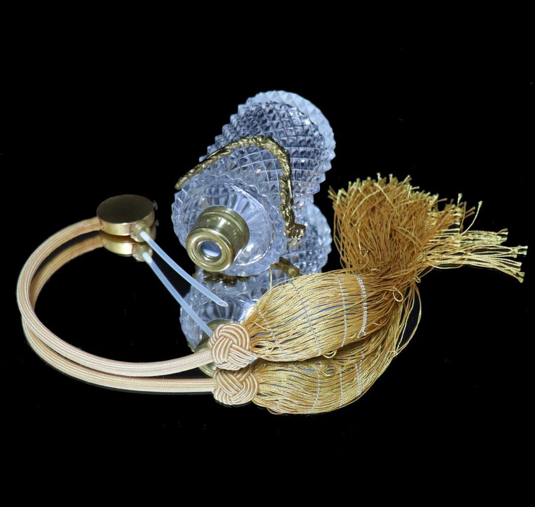 オールド・バカラ 珍品 ブロンズ装飾 ディアマンビゾー バルブ式アトマイザー