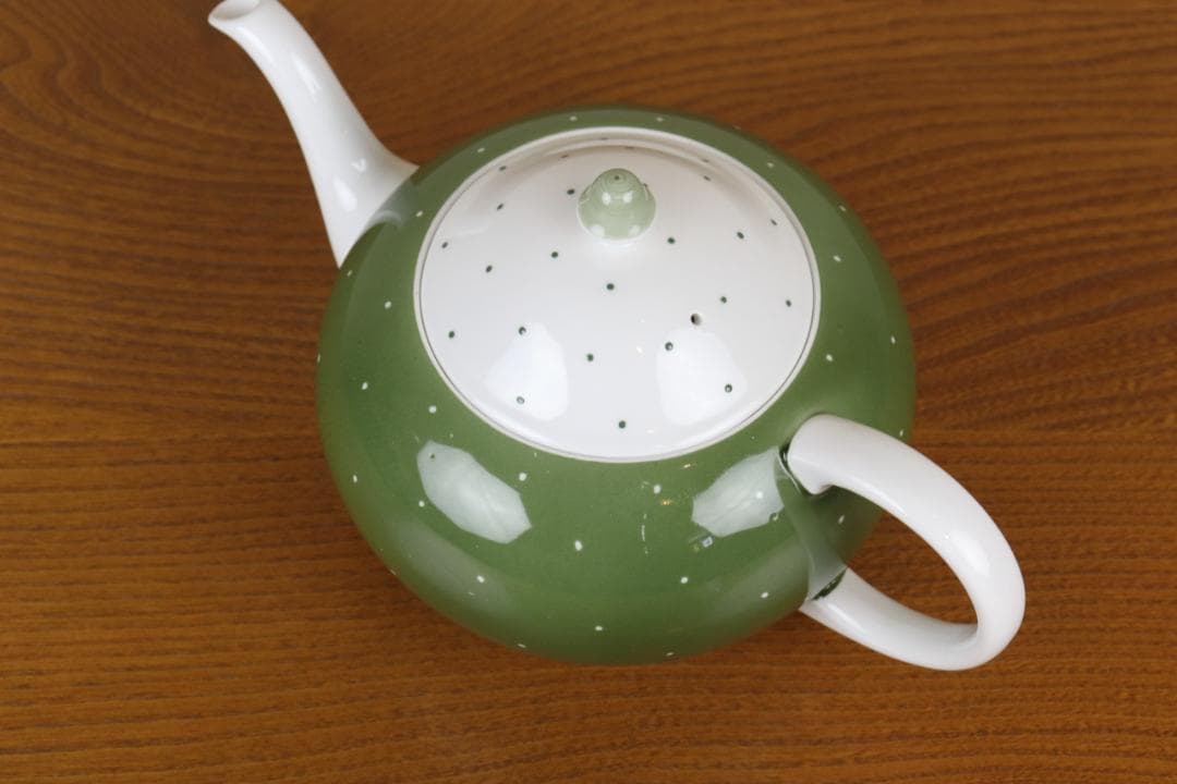 お値下げ　スージークーパー　レイズドスポット　ポット　ドット　緑　ヴィンテージ