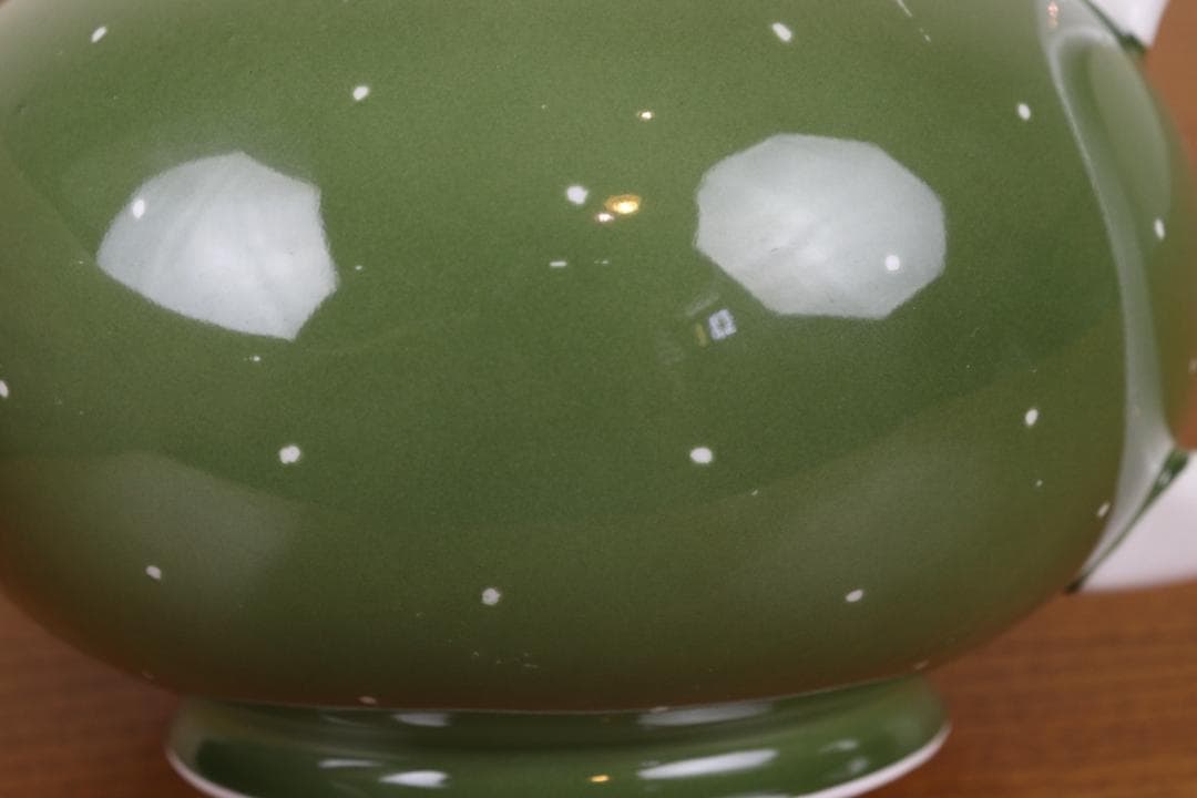 お値下げ　スージークーパー　レイズドスポット　ポット　ドット　緑　ヴィンテージ