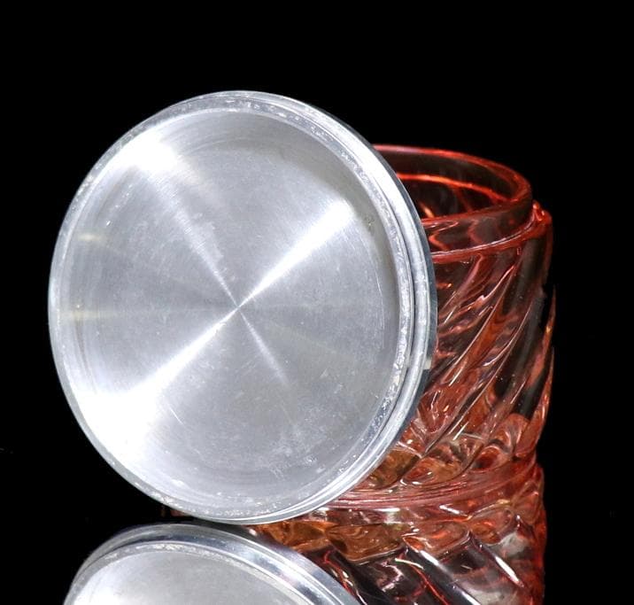 オールド・バカラ レア型 銀装飾 バンブーローズ 小物入れ 蓋物 アンティーク