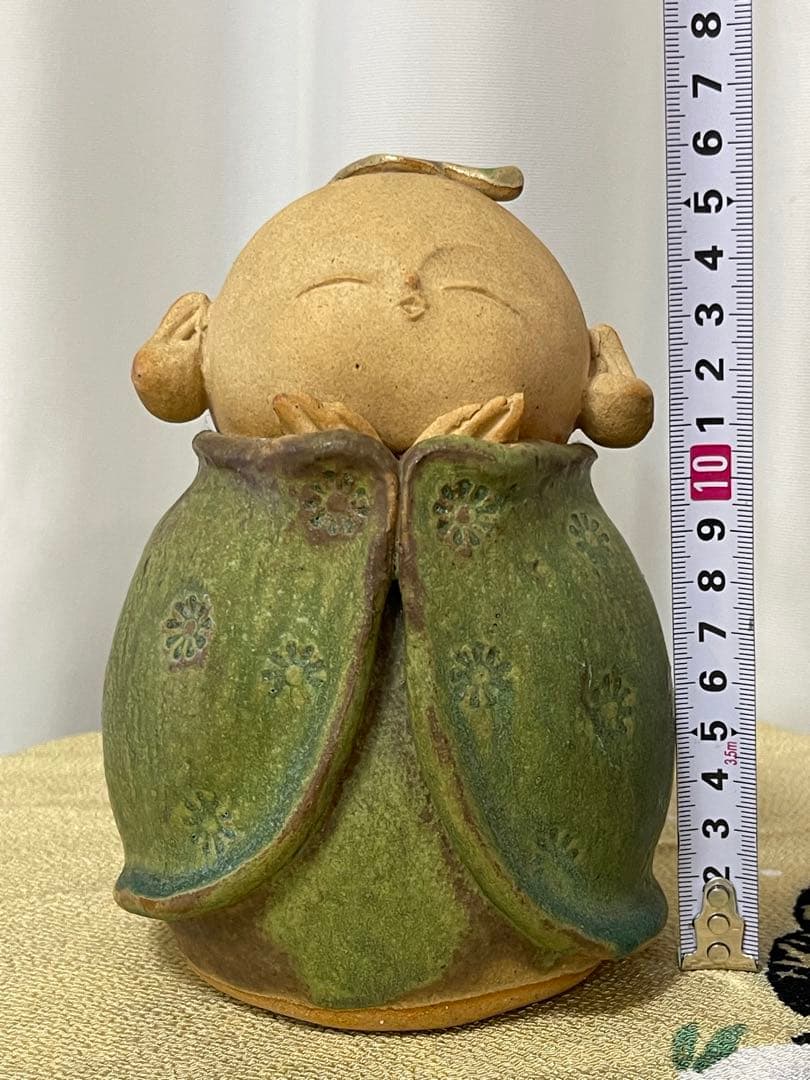 お地蔵様 山本潯陽作 陶器製 笑顔の置物 置物 潯陽窯 有田焼