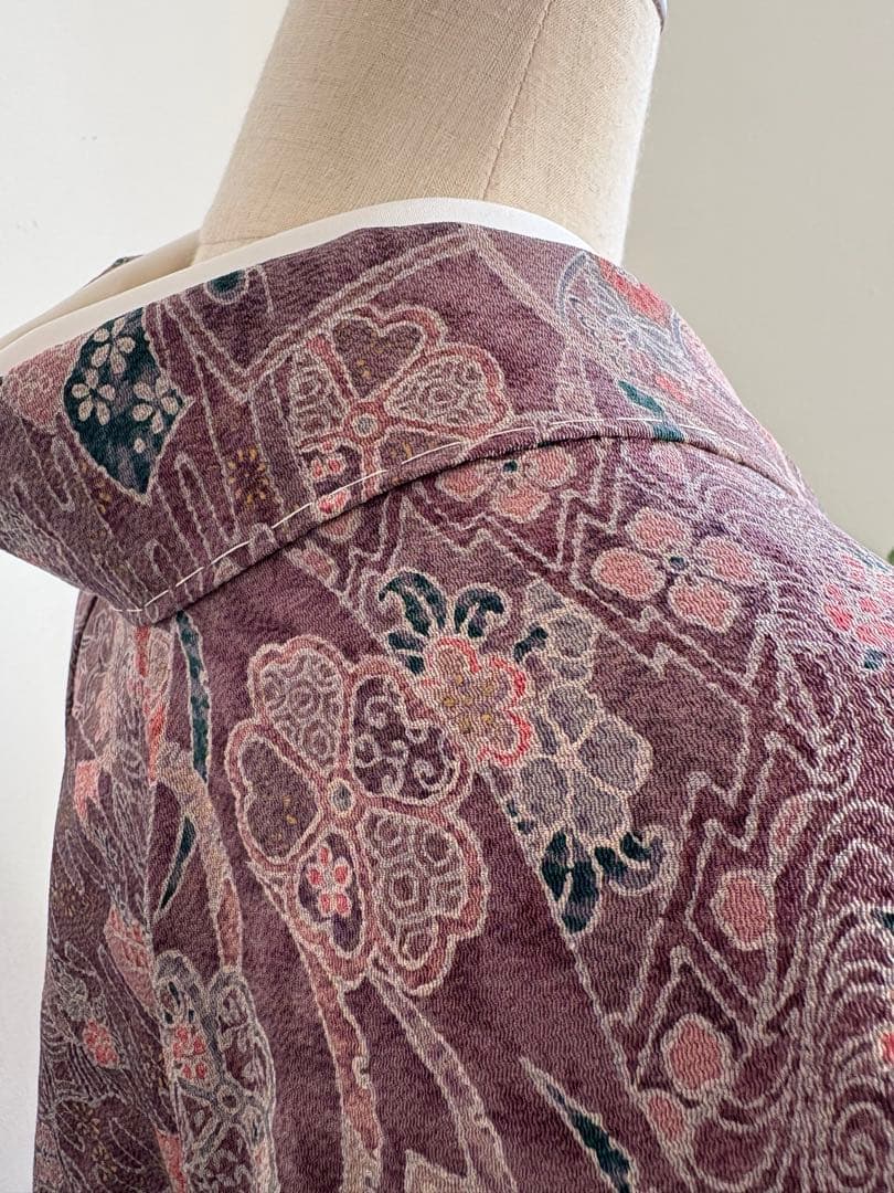 ❤️袷小紋正絹鬼シボ縮緬　やまと謹製新品保管　新品畳紙付き