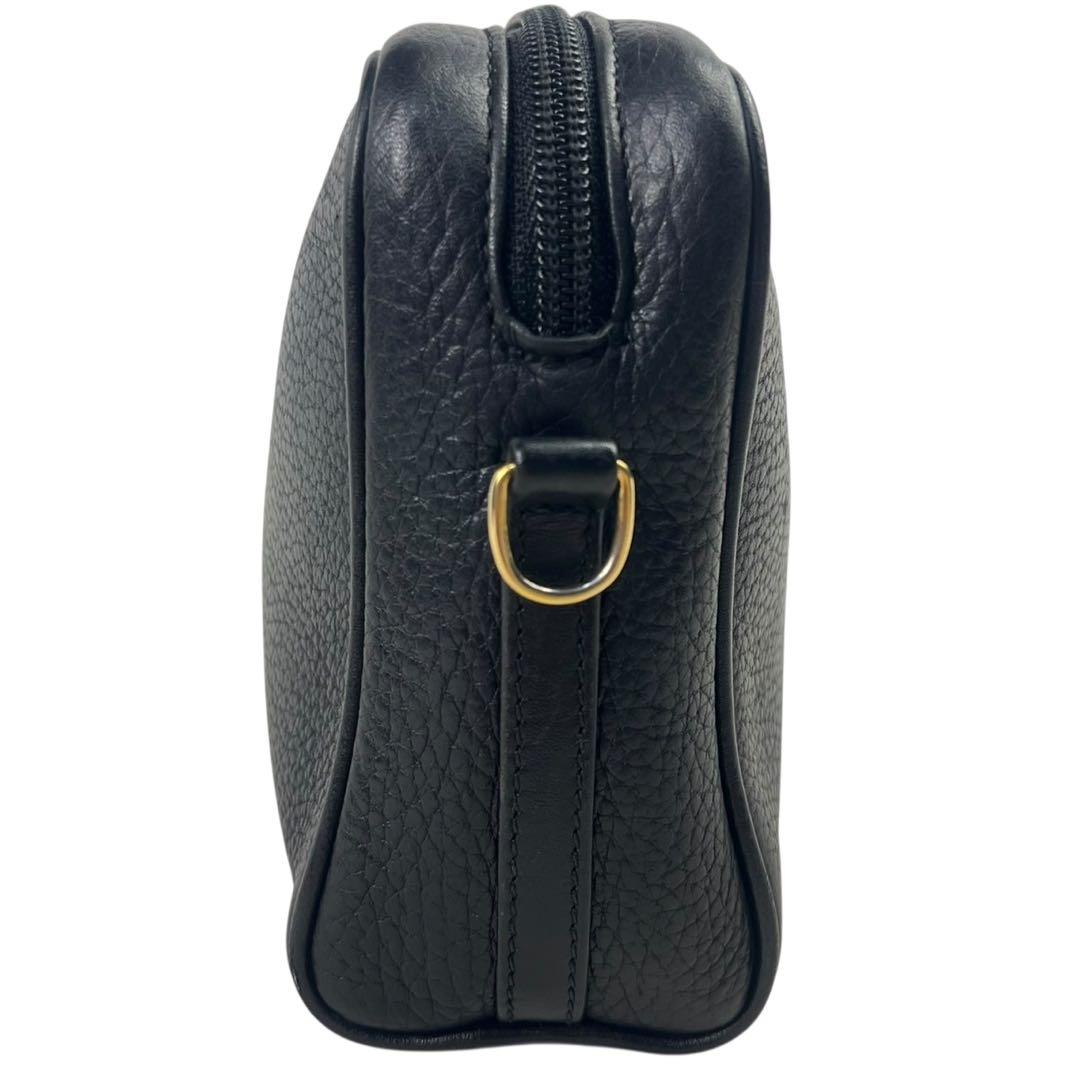 希少 グッチ ショルダーバッグ 2way インターロッキング ブラック レザー