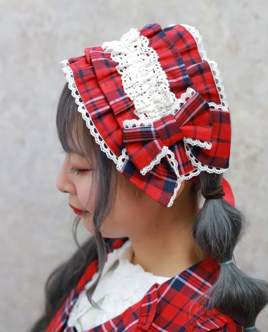 axes femme kawaiiタータンチェック ３点セット 懐古ロリィタ