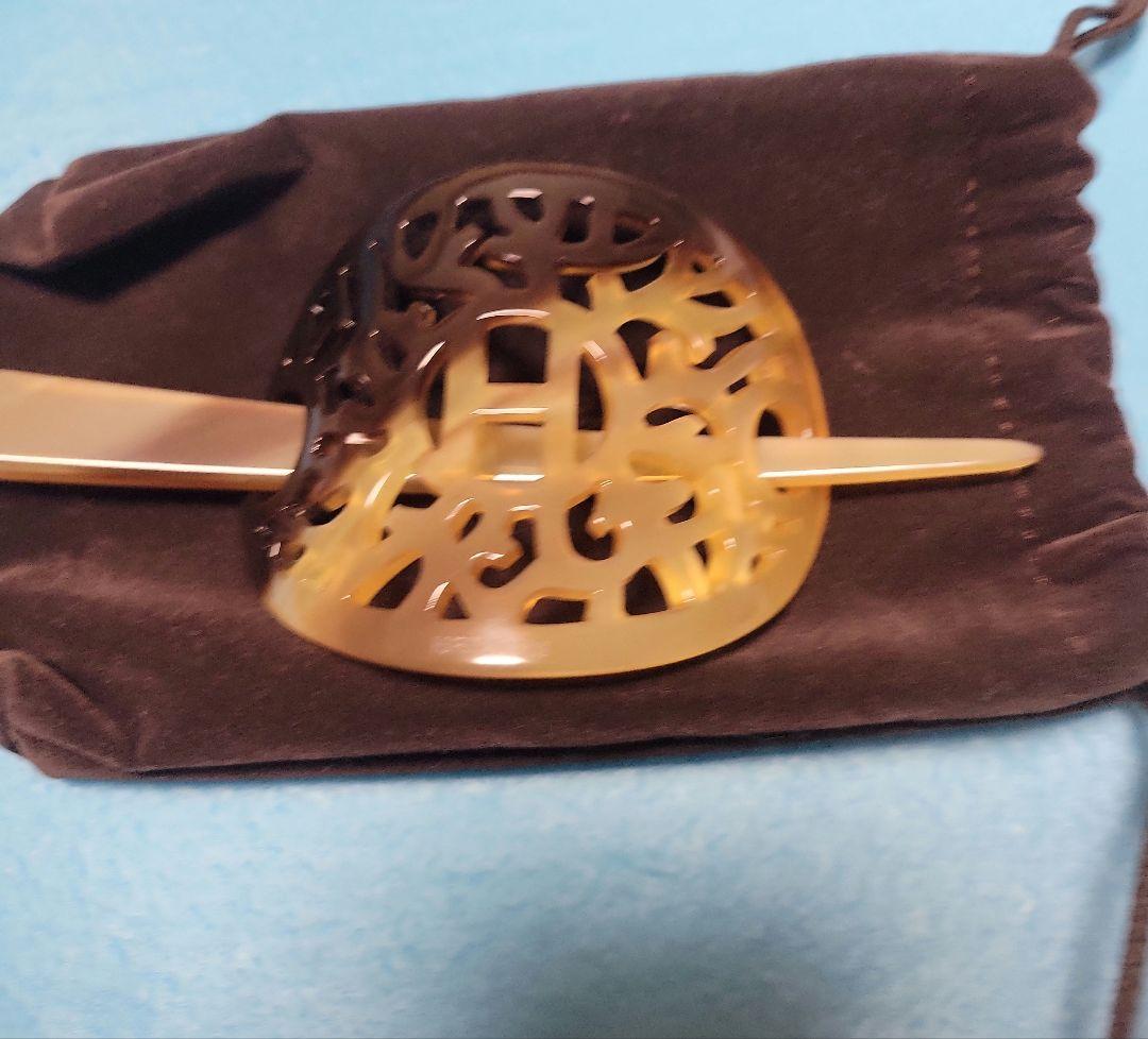 HERMES 【新品未使用】バッファローホーン　ヘアアクセサリー　かんざし