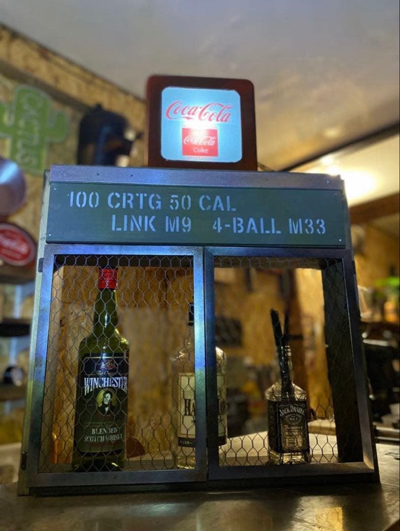 照明付き　ミリタリー収納棚　インダストリアル アメリカン