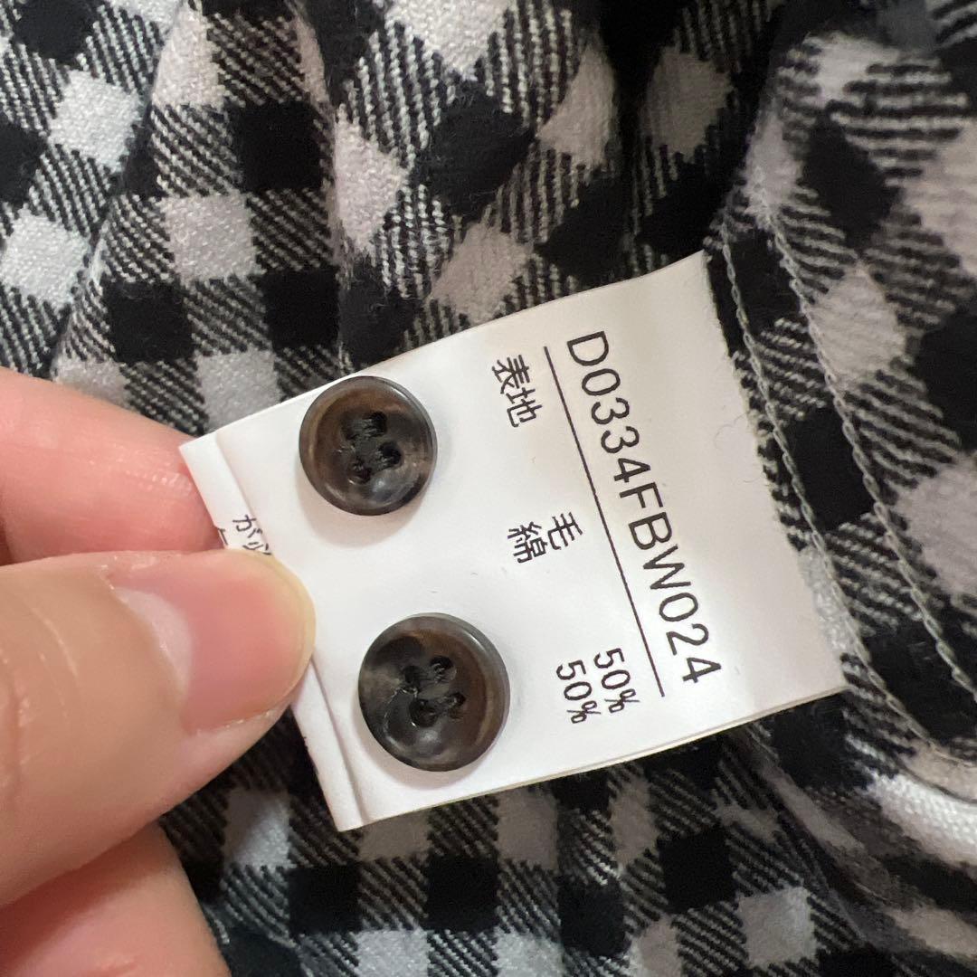 タグ付き新品　マドモアゼルノンノンパパス　シャツ　ジャケット　長袖　毛50綿50