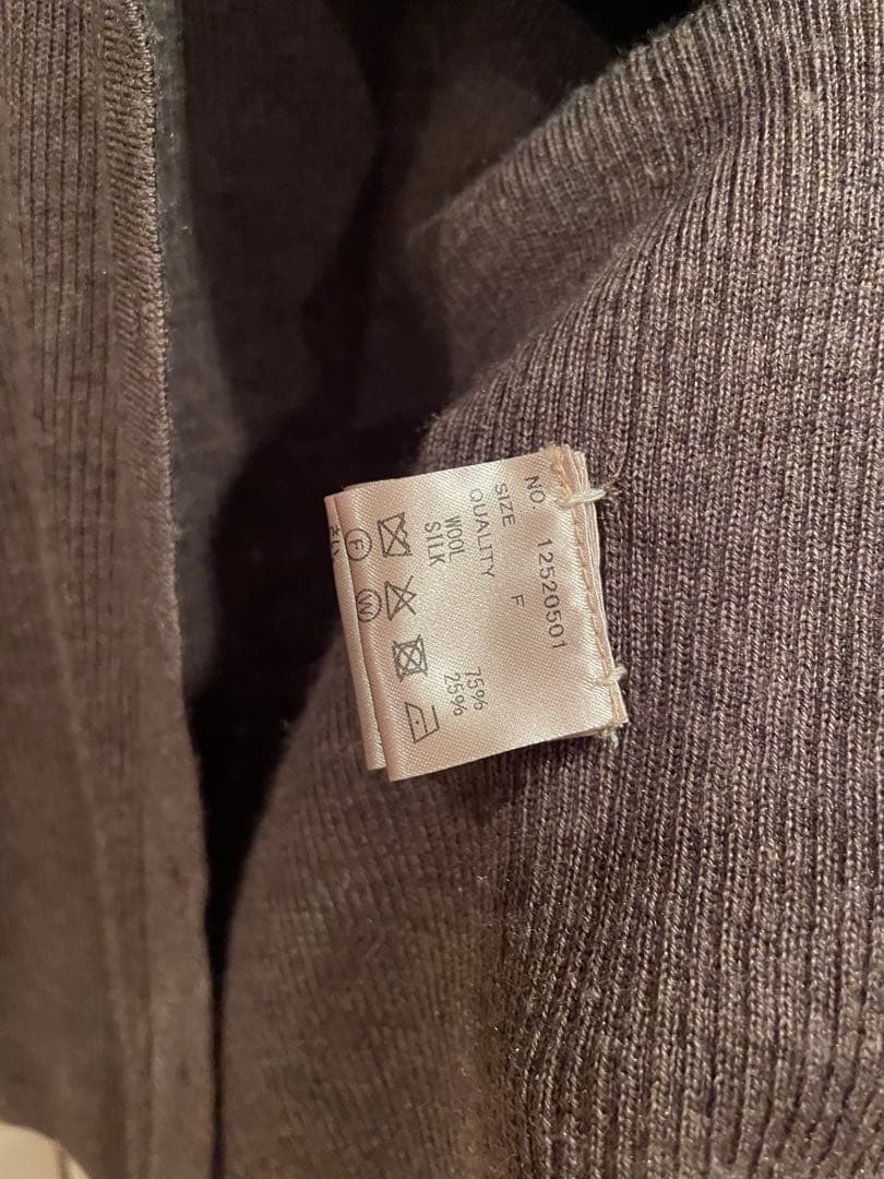 トゥデイフル Silkwool Knit Cardigan モカ