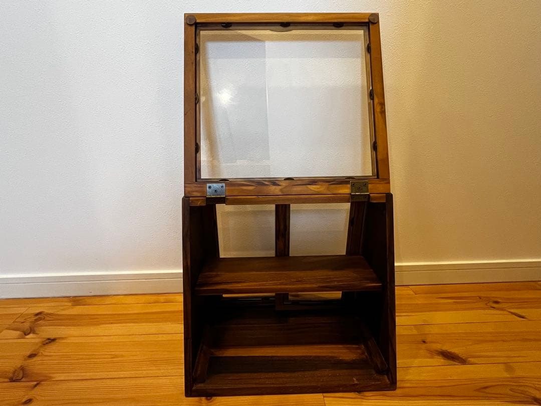 木製 ブレッドケース ショーケース カフェ風 キッチン収納 アンティーク調