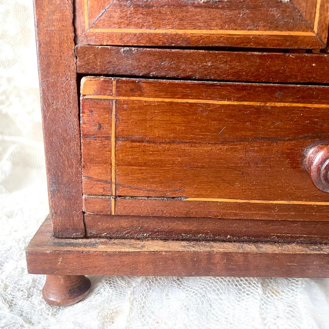 ドールキャビネット　フランスアンティーク　カップボード　ディネット　引き出し付き