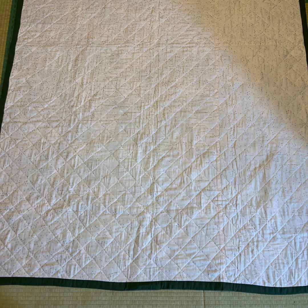 値下げ！手縫いパッチワーク　ベッドカバー(特大)　230×130㎝ おまけ付き