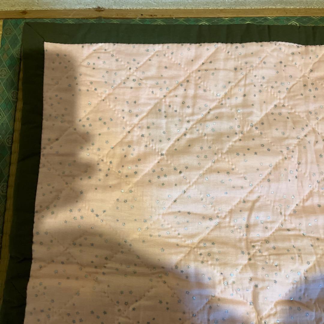 値下げ！手縫いパッチワーク　ベッドカバー(特大)　230×130㎝ おまけ付き