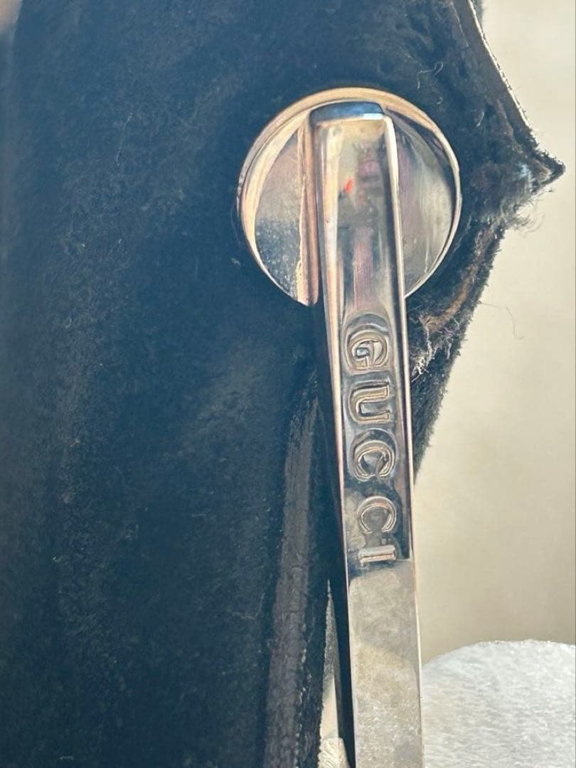 GUCCI グッチ ワンショルダーバッグ トート スエード ポーチ付き ブラック