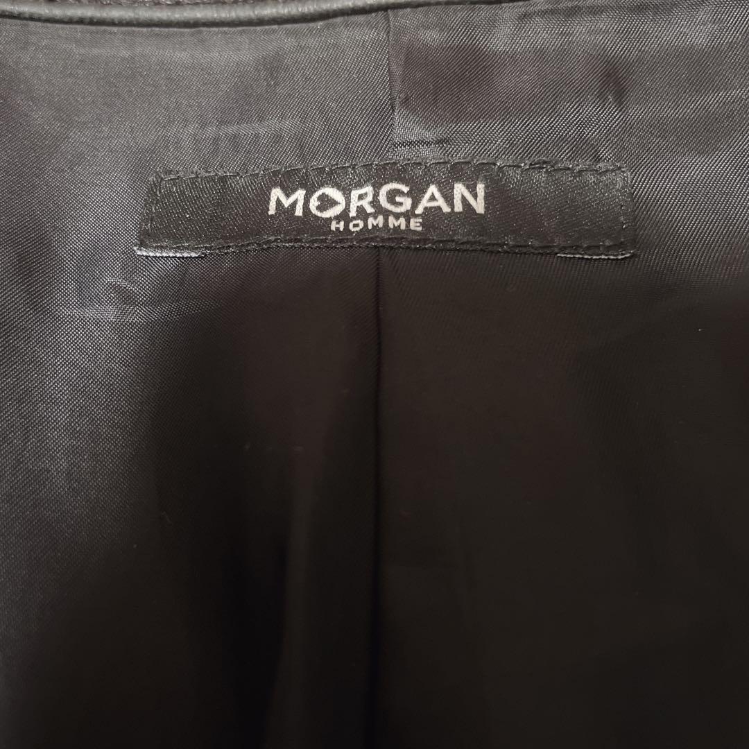【美品】MORGAN HOMME シングルライダースジャケット 羊革 XL