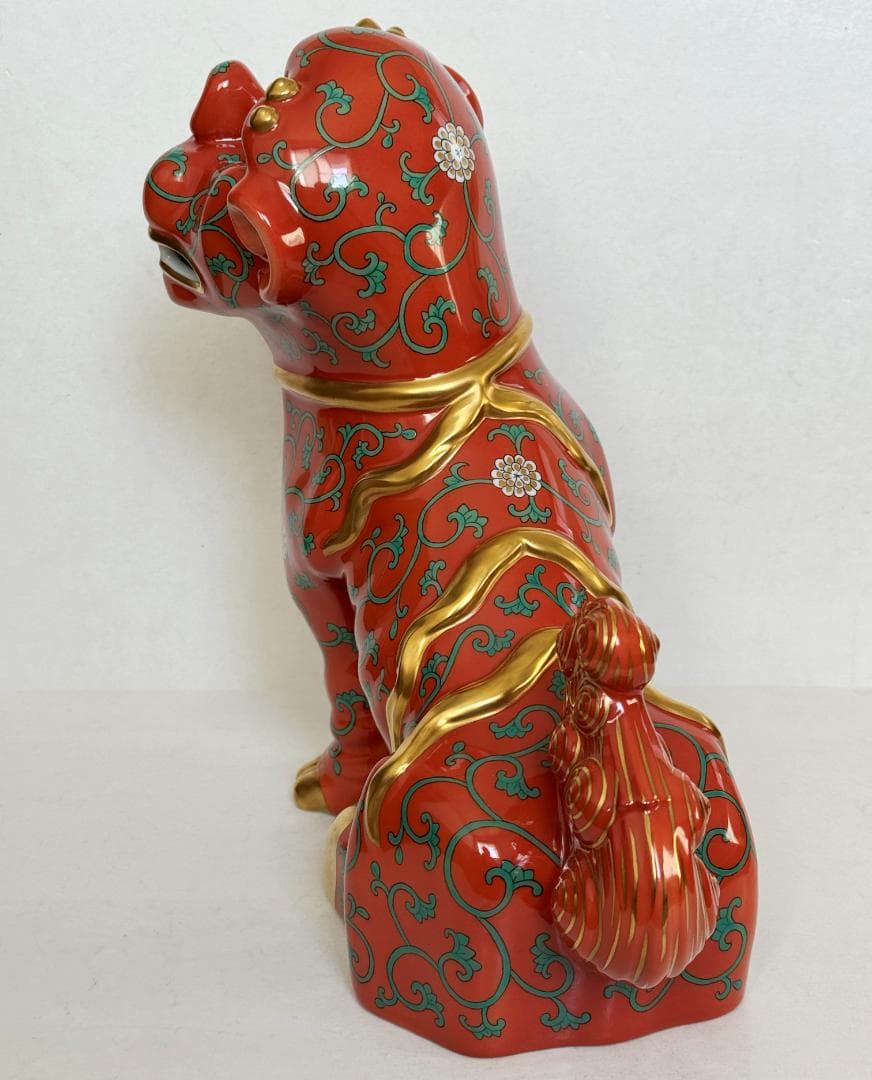 ヘレンド 大型25cm 狛犬（L) フィギュリン シノワズリ 西安の赤