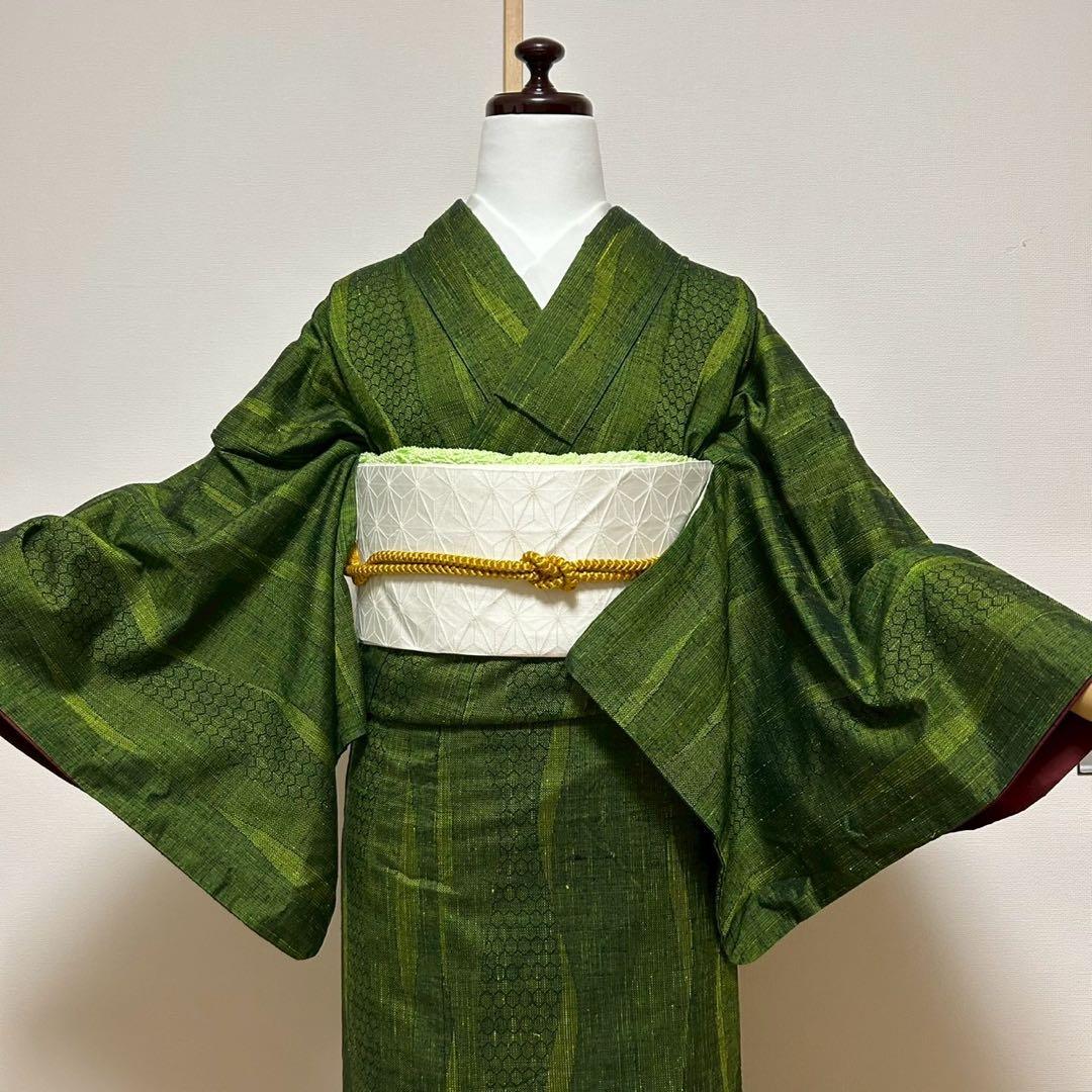 く*ん様 モ43 未使用近い　美品　袷　紬　ぜんまい紬系　色紬　小紋　フルセット