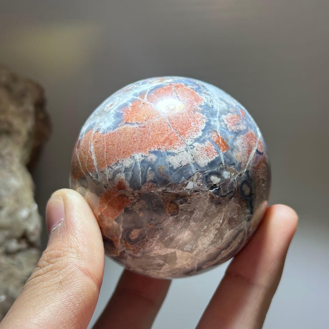 天然石桜瑪瑙のスフィア　丸玉　ご購入前に在庫確認必要G.162