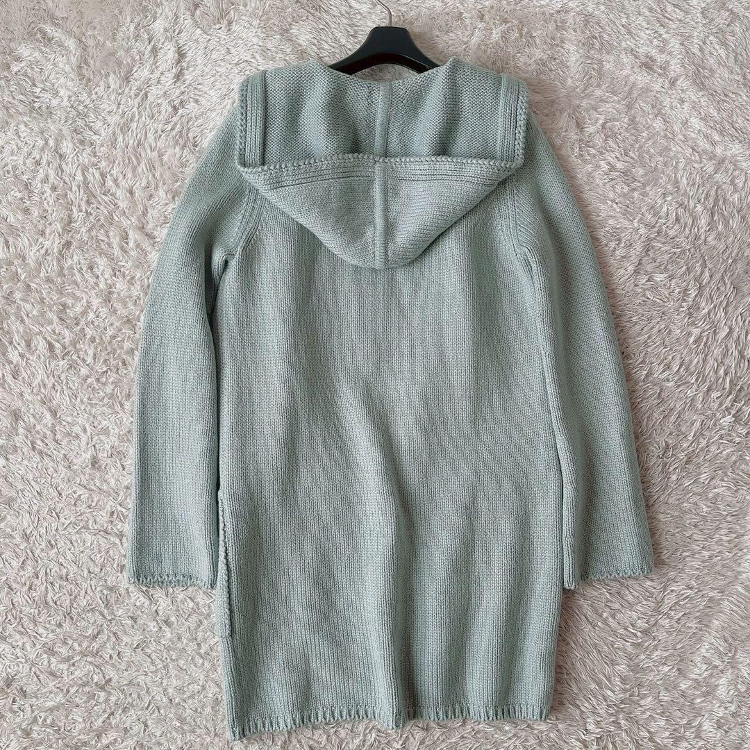 フォクシー ロングカーディガン フーディ ミントグリーンエンジェルヘアコットン