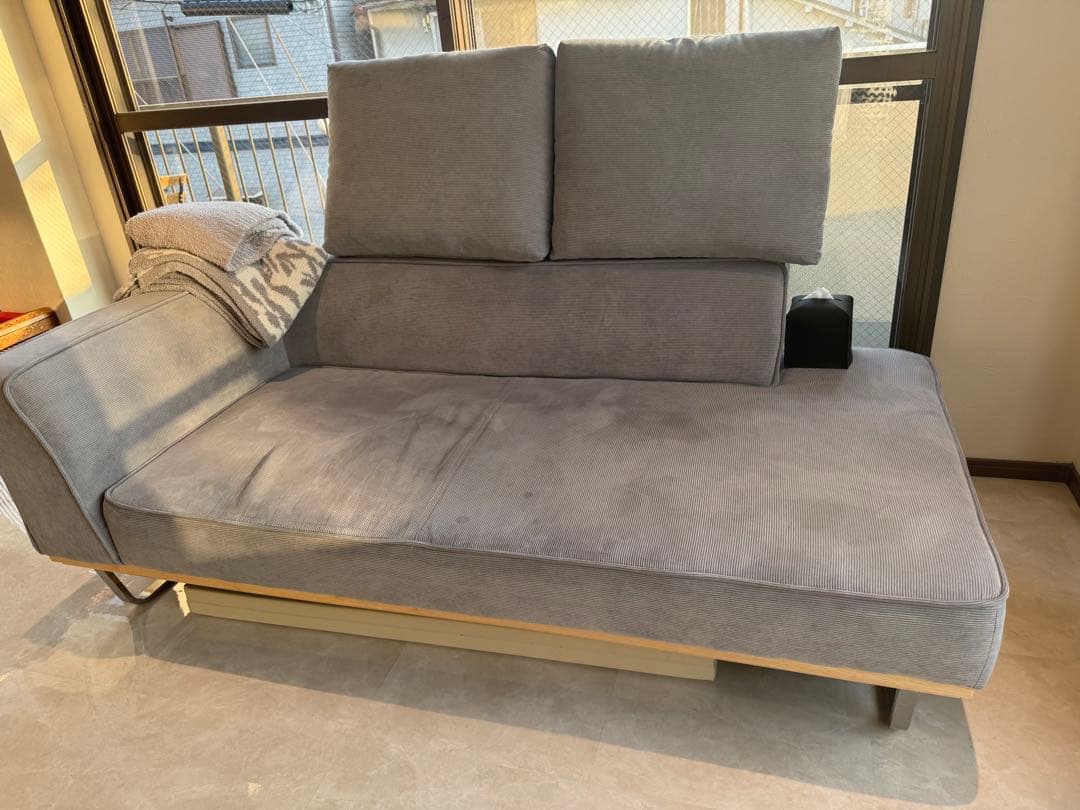 激安‼️送料込み‼️美品 ファブリックコーデュロイカウチソファー2人掛け 3人掛け