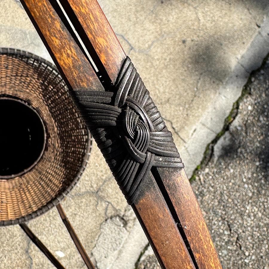 達磨牡丹籠 ダルマボタン籠 網代 茶道具 生花 中国 大花入 高さ約93cm