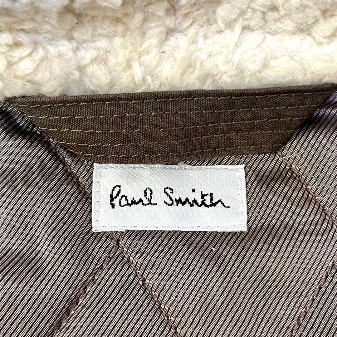 ポールスミス【美品】ラクーンファー ウール 裏地 キルト モッズコート S