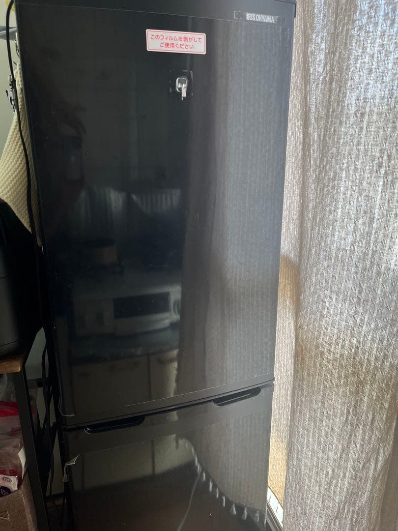 IRIS アイリスオーヤマ　ブラック冷蔵庫 下部冷凍庫タイプ 単身者用