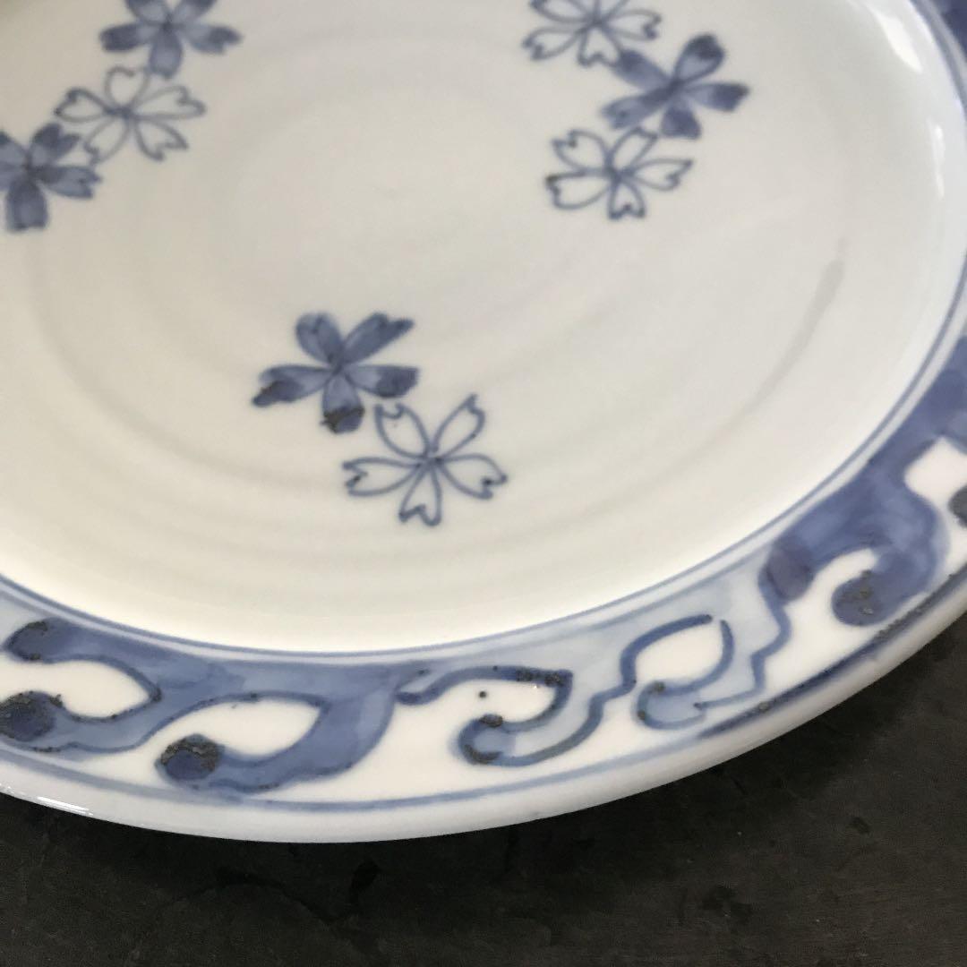 須田菁華　染付桜川皿