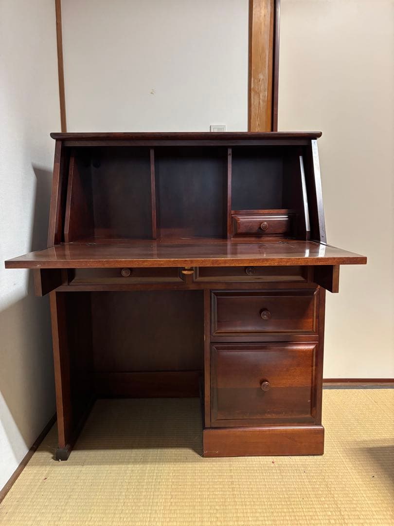 木製折りたたみデスク 収納付き