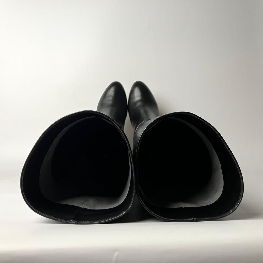 【美品】DIANA チャンキーヒール　レザー　ロングブーツ　美脚　黒　24cm