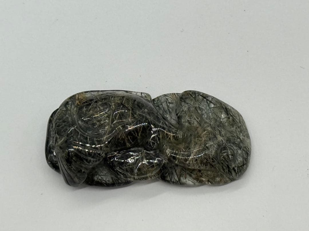 翡翠瓢箪　黒髪水晶　2点まとめ　重さ23g 送料込み250530