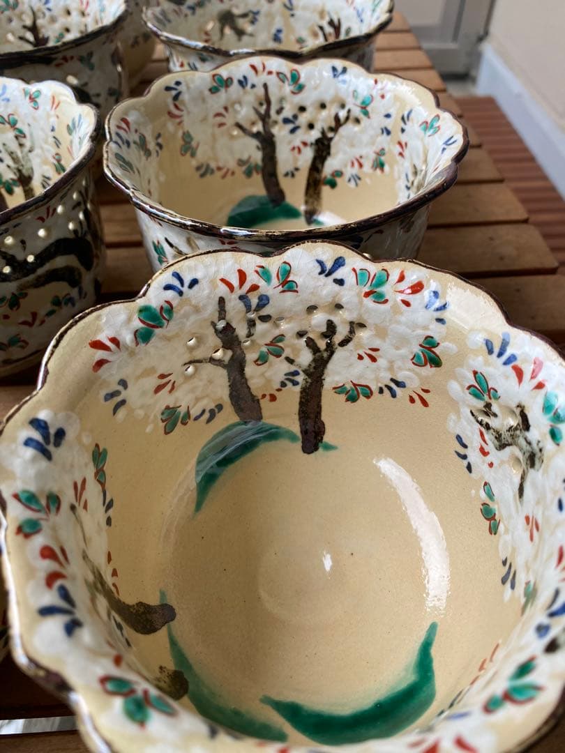 京焼　乾山写吉野桜向付9客 (お造り・先付け)の器