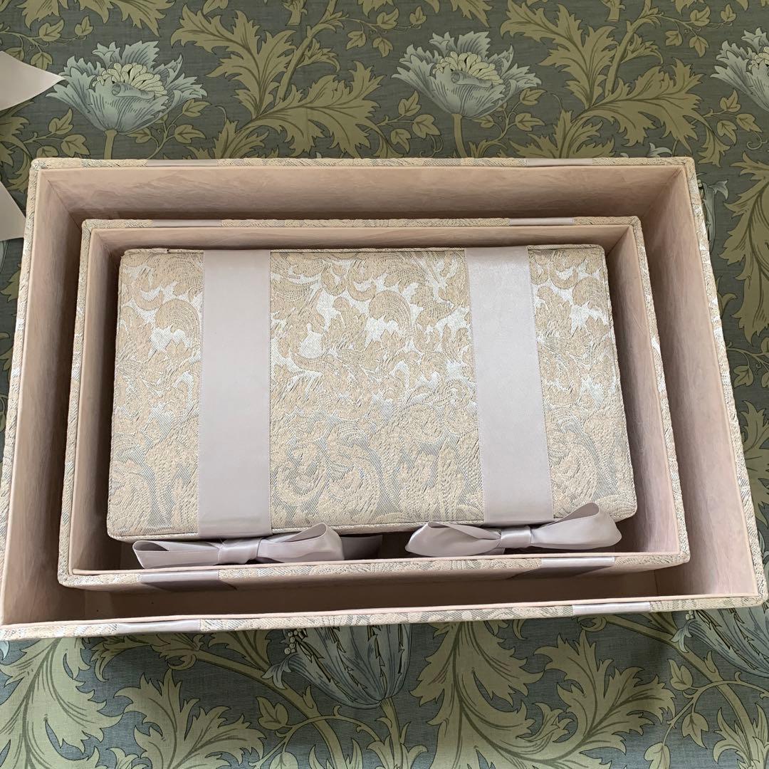 ＊インテリア雑貨 / リボン カルトナージュ 収納Box (3Pセット)小物入れ
