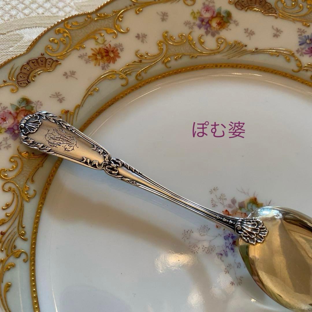【フランス／ピュイフォルカ】純銀／アイスクリームスプーン「ポンパドール」