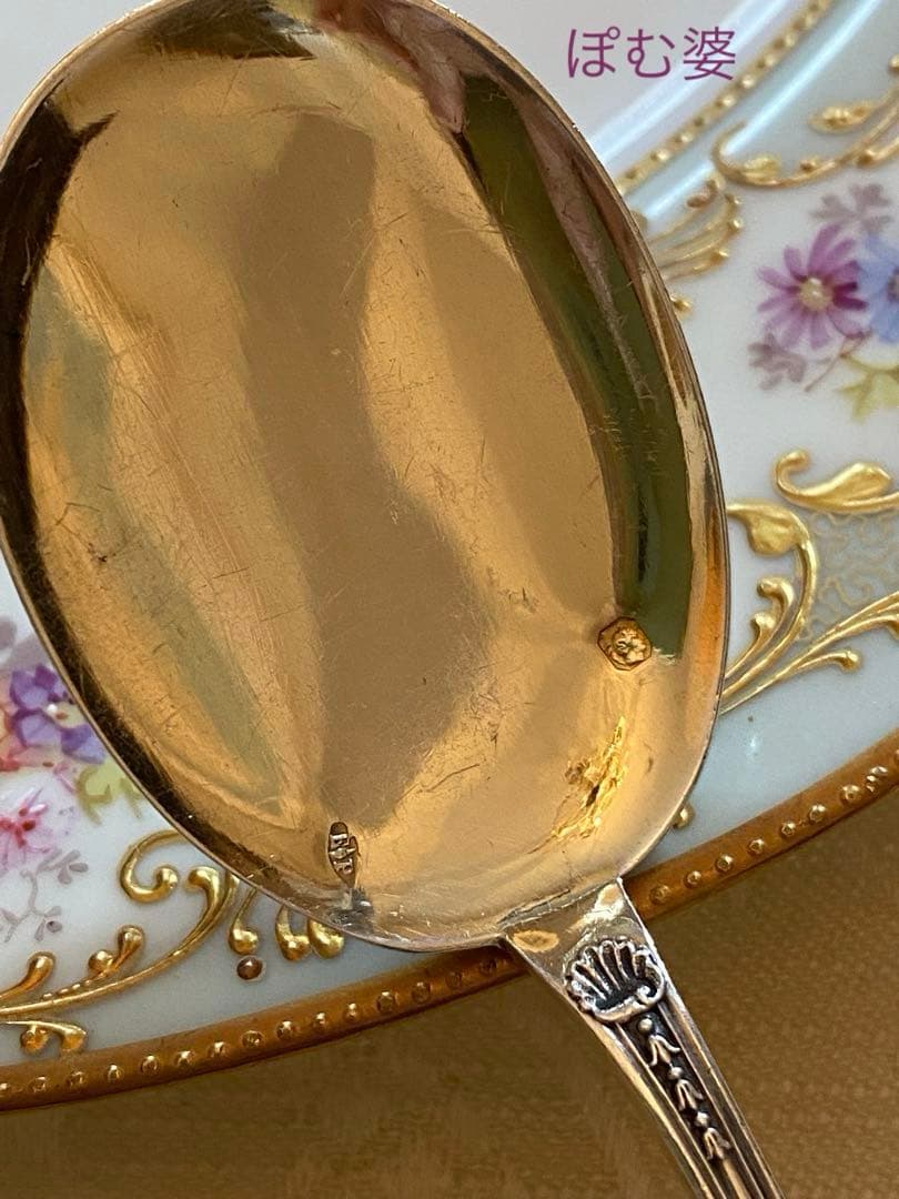 【フランス／ピュイフォルカ】純銀／アイスクリームスプーン「ポンパドール」