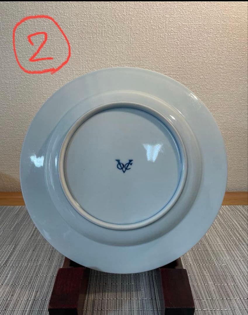 【ウェステリア2】古伊万里　有田焼 染付　芙蓉手　VOC 鳳凰文