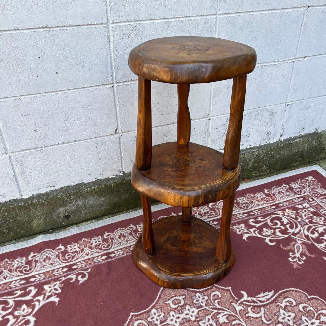 古家具ビンテージ品◾️木製家具 飾り台 ディスプレイ台 花台 木製無垢材