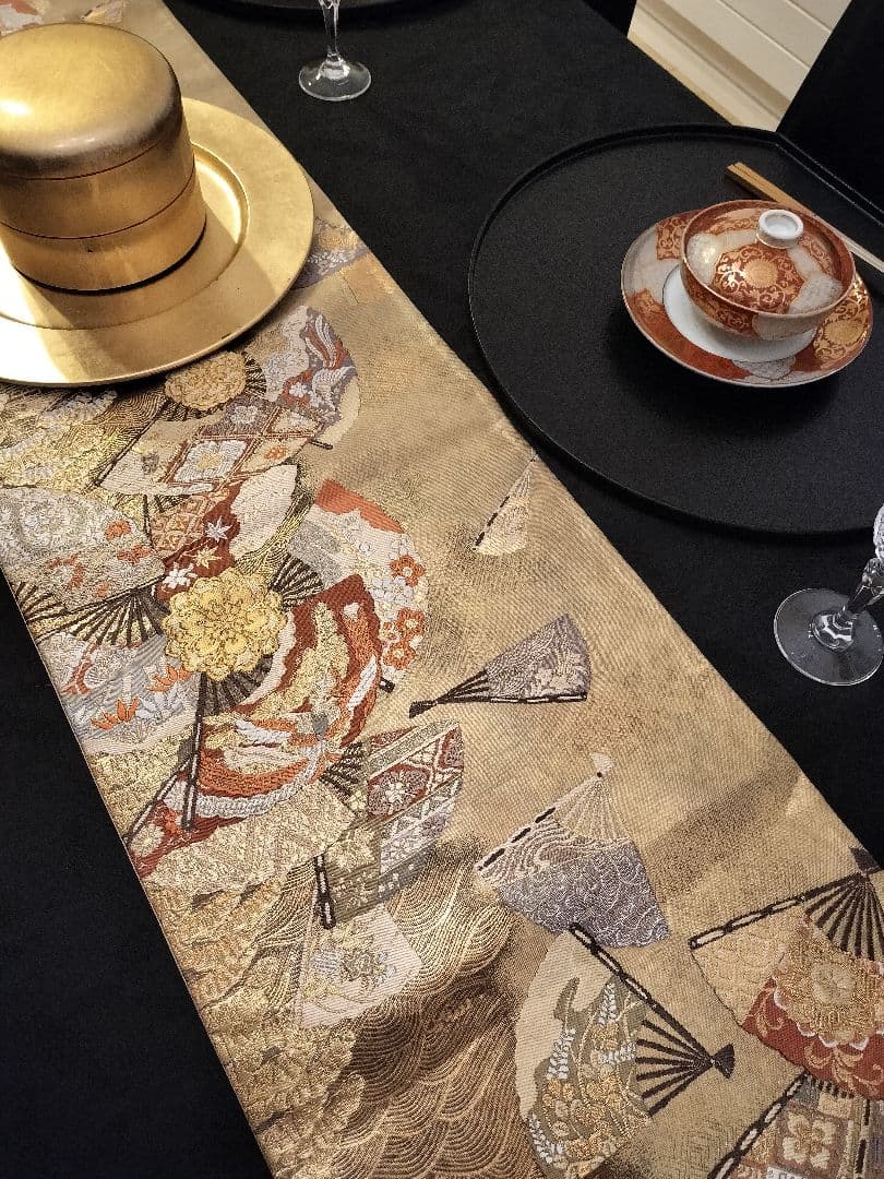 Tyako　A802高級‼️ひな祭り‼️袋帯テーブルランナー2m16cm