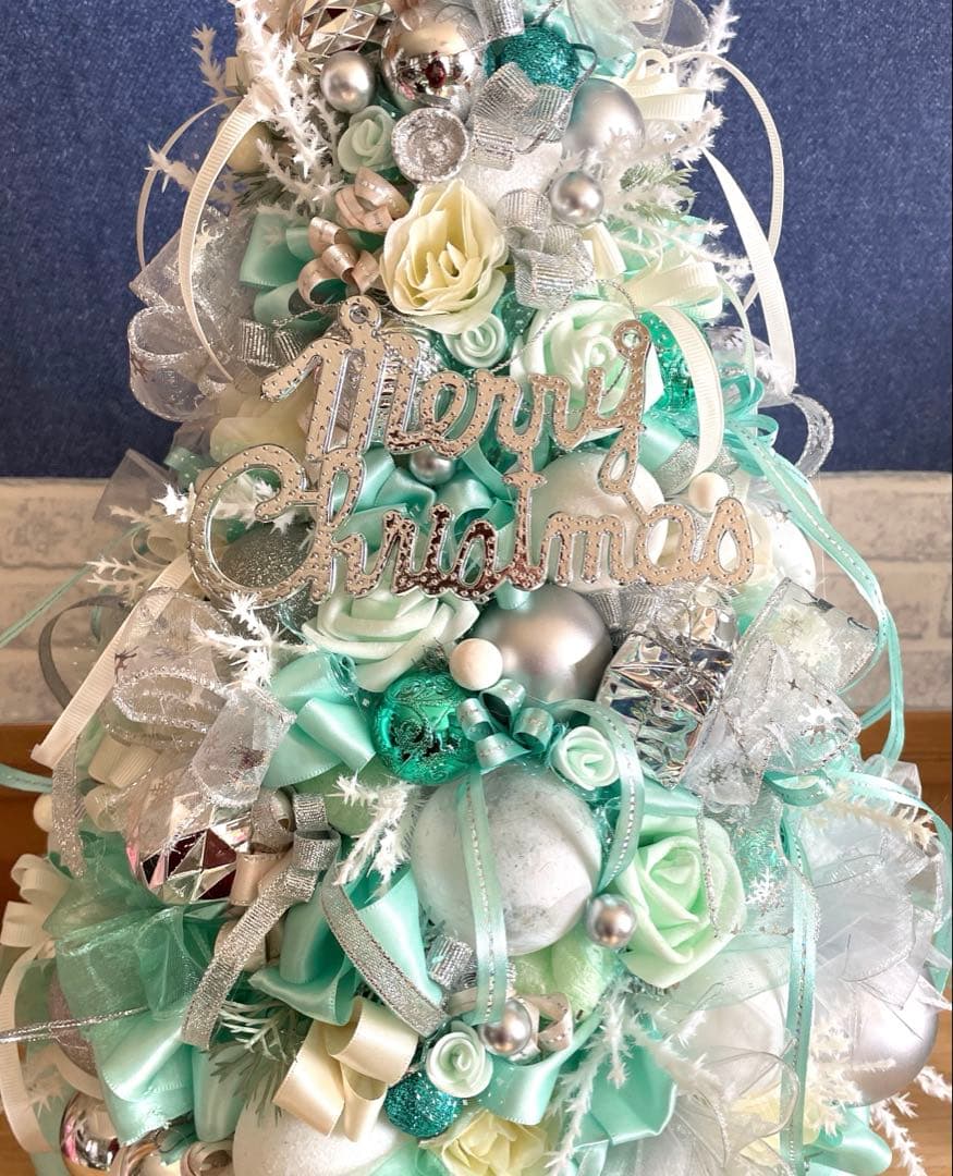 ミントグリーンのクリスマスツリー 約45センチ❣️cocc❣️2点セット❣️