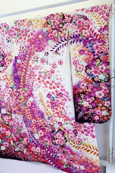 ★専用★振袖 辻が花 オフホワイト 銀通し 身丈165cm お洒落 フォーマル