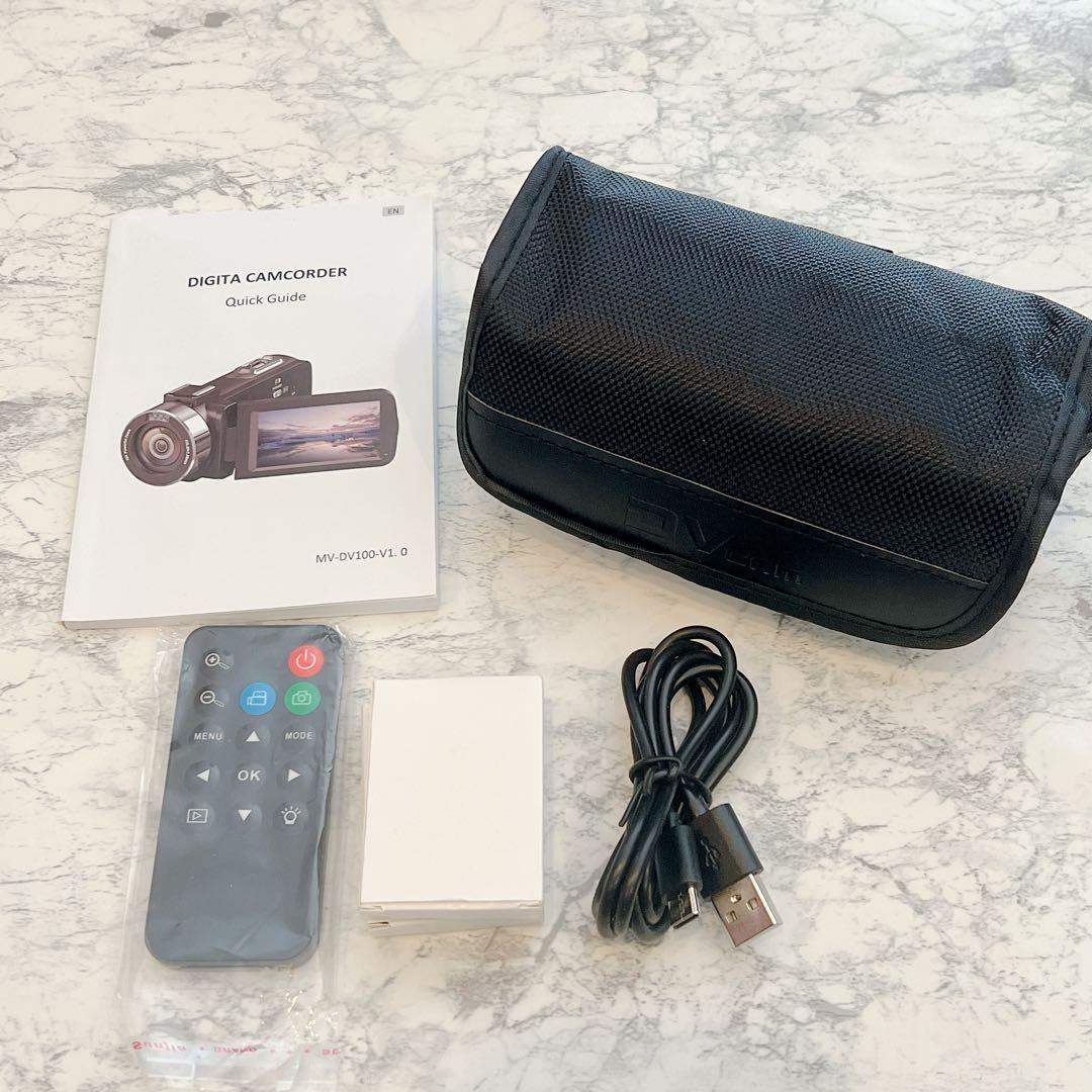 ❤️新品❤️ 4Kビデオカメラ 44MP IRナイトビジョン バッテリー2個