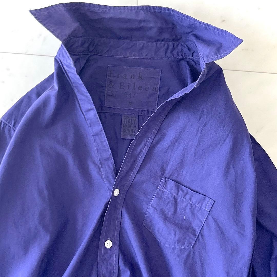 人気 フランク&アイリーン EILEEN スキッパーシャツ パープル ゆったり