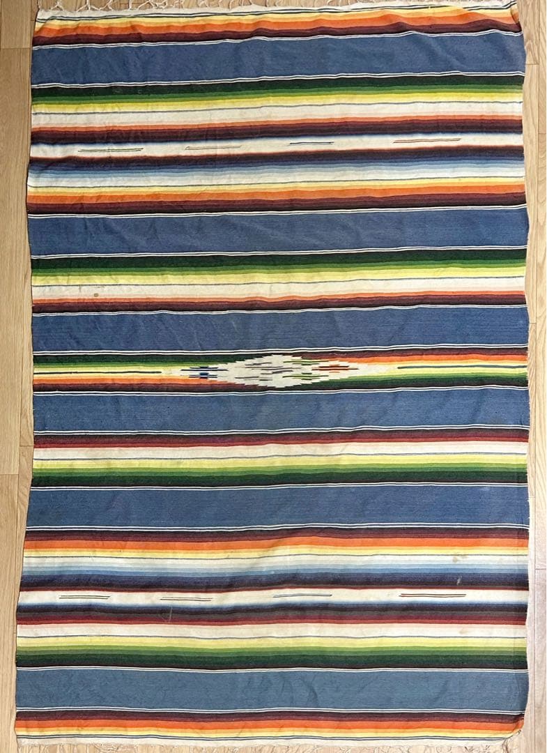 30s 40s ビンテージ メキシカンラグ サラぺ 大判 アンティーク