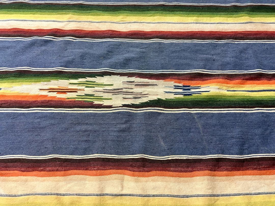 30s 40s ビンテージ メキシカンラグ サラぺ 大判 アンティーク