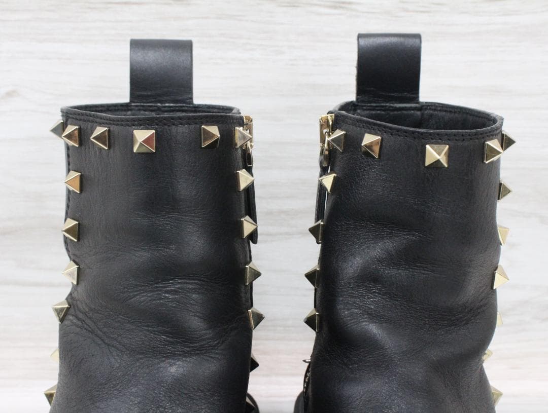 ▲ヴァレンティノガラヴァーニ プラットフォーム スタッズショートブーツ