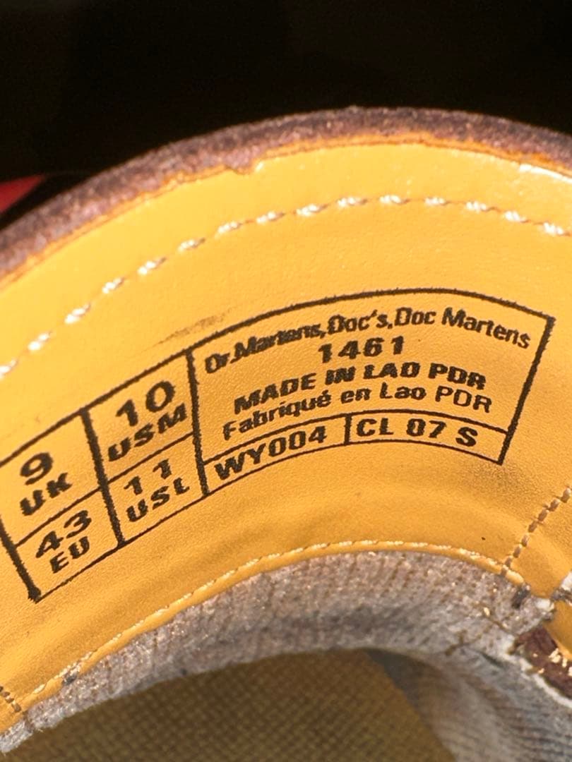 ドクターマーチン　27.5センチ　UK9 チェリーレッド