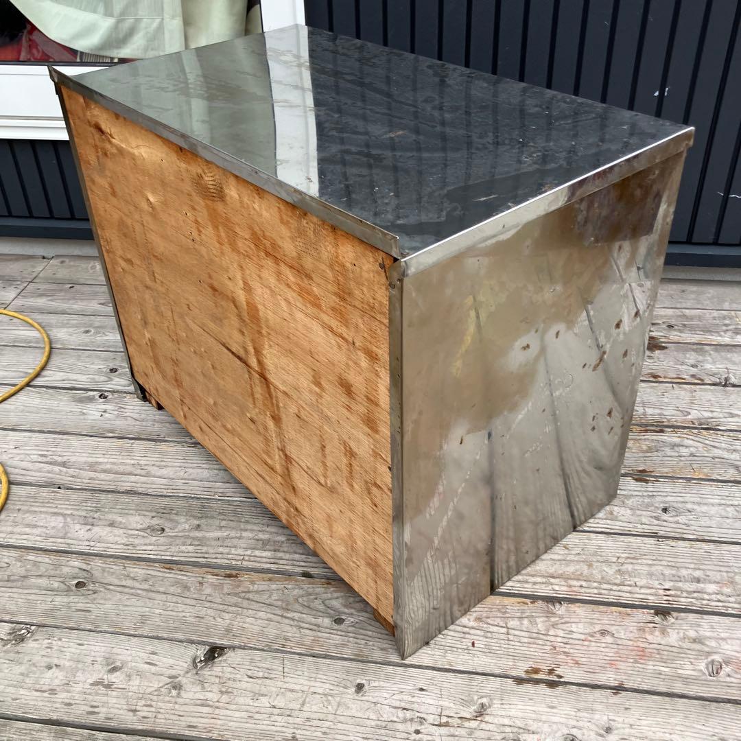 昭和レトロ インダストリアル ステンレスラック 作業台 飾り棚 古家具 古道具