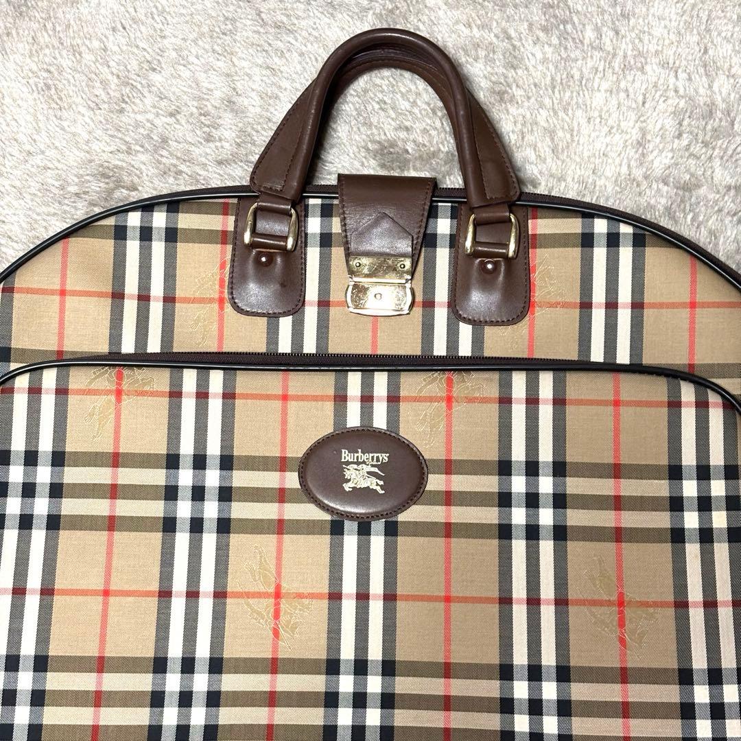 BURBERRY バーバリー ノバチェック ホースロゴ ガーメントケース 鍵付