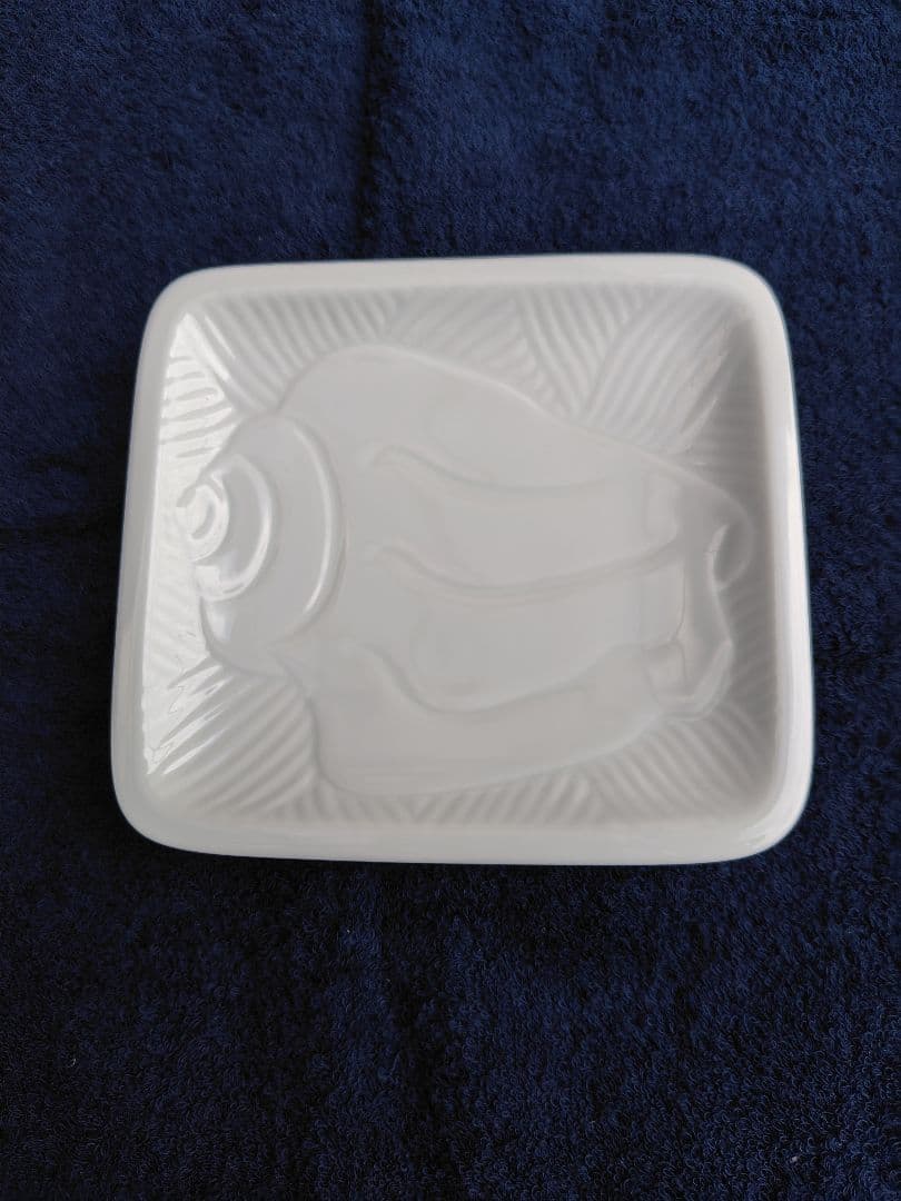 【招福・美品】白い風・深川製磁・貝文様・白皿・長方形5枚セット