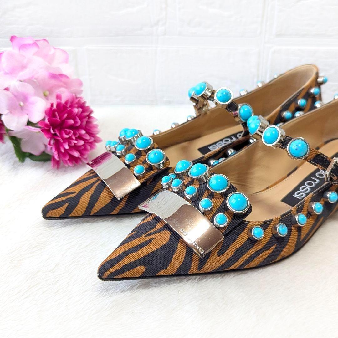 ✨希少✨セルジオロッシ ターゴイズ バレエシューズ フラットシューズ